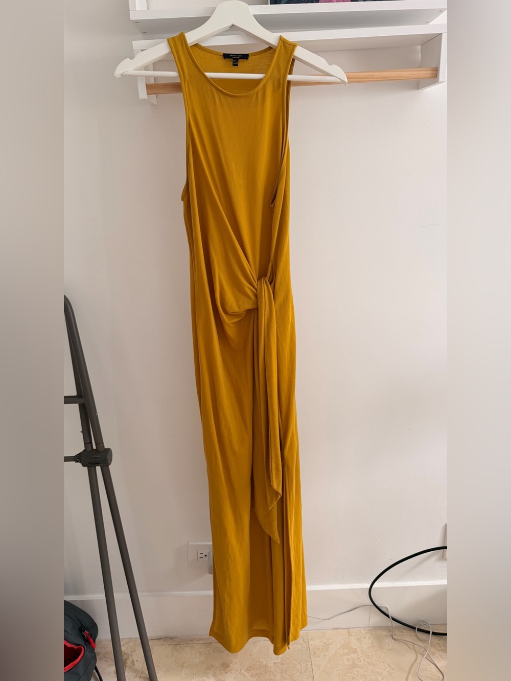 Women’s Mustard Knot-Front Maxi Dress Massimo Dutti
